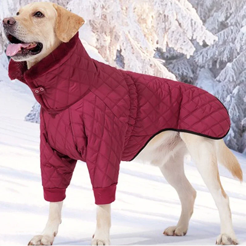 

Lapel Design 2-Leg Dog Down Jacket - Waterproof Cold-Proof Winter Coat for Snowy Weather