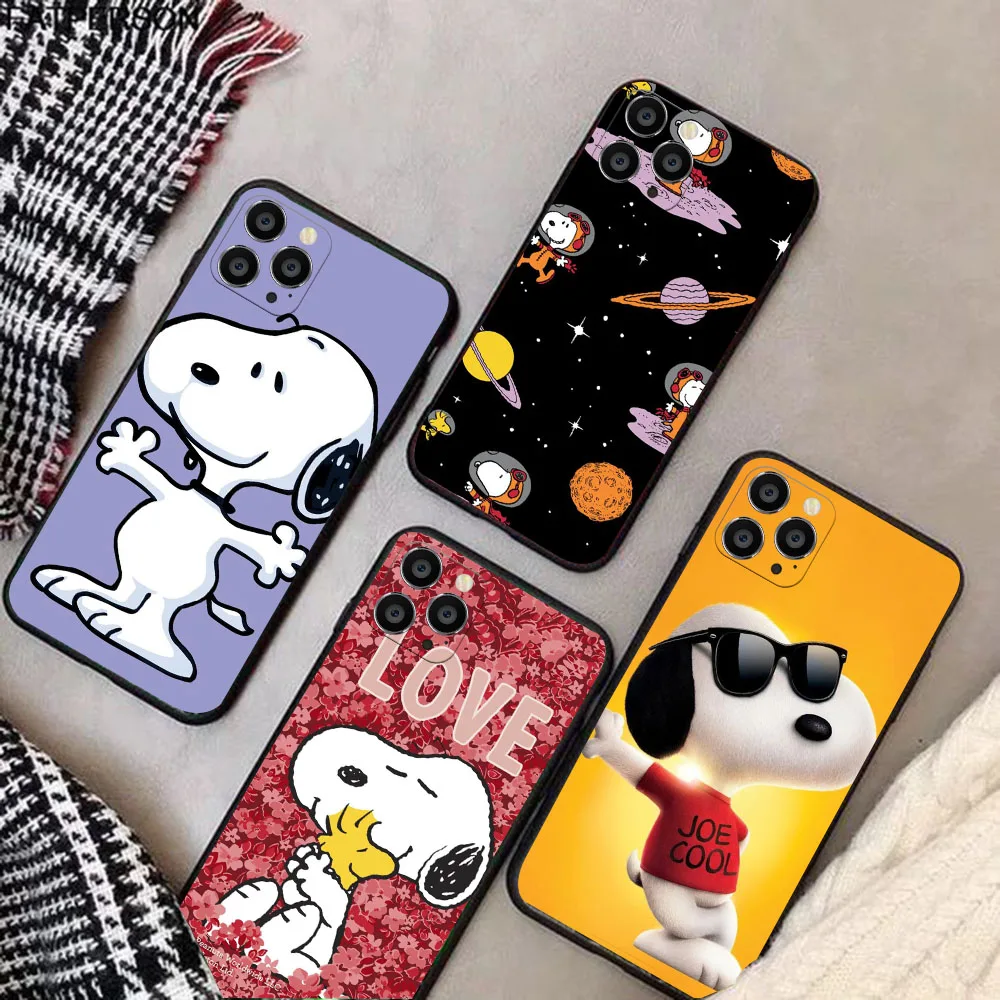 HR-2 Anime S-Snoopys Soft Case For iPhone XS 5 5S 6 6S SE 12 13 Mini Plus Pro Max