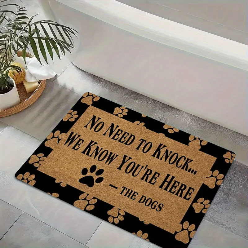 Paw Print No Need To Knock Non-Slip Floor Mat Absorbent Washable Decorative Area Rug for Entrance Outdoor Bathroom Camping