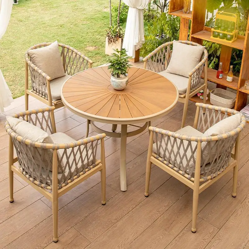 Outdoor tables and chairs creative designer bar courtyard small tables and chairs three-piece coffee table modern simple rattan