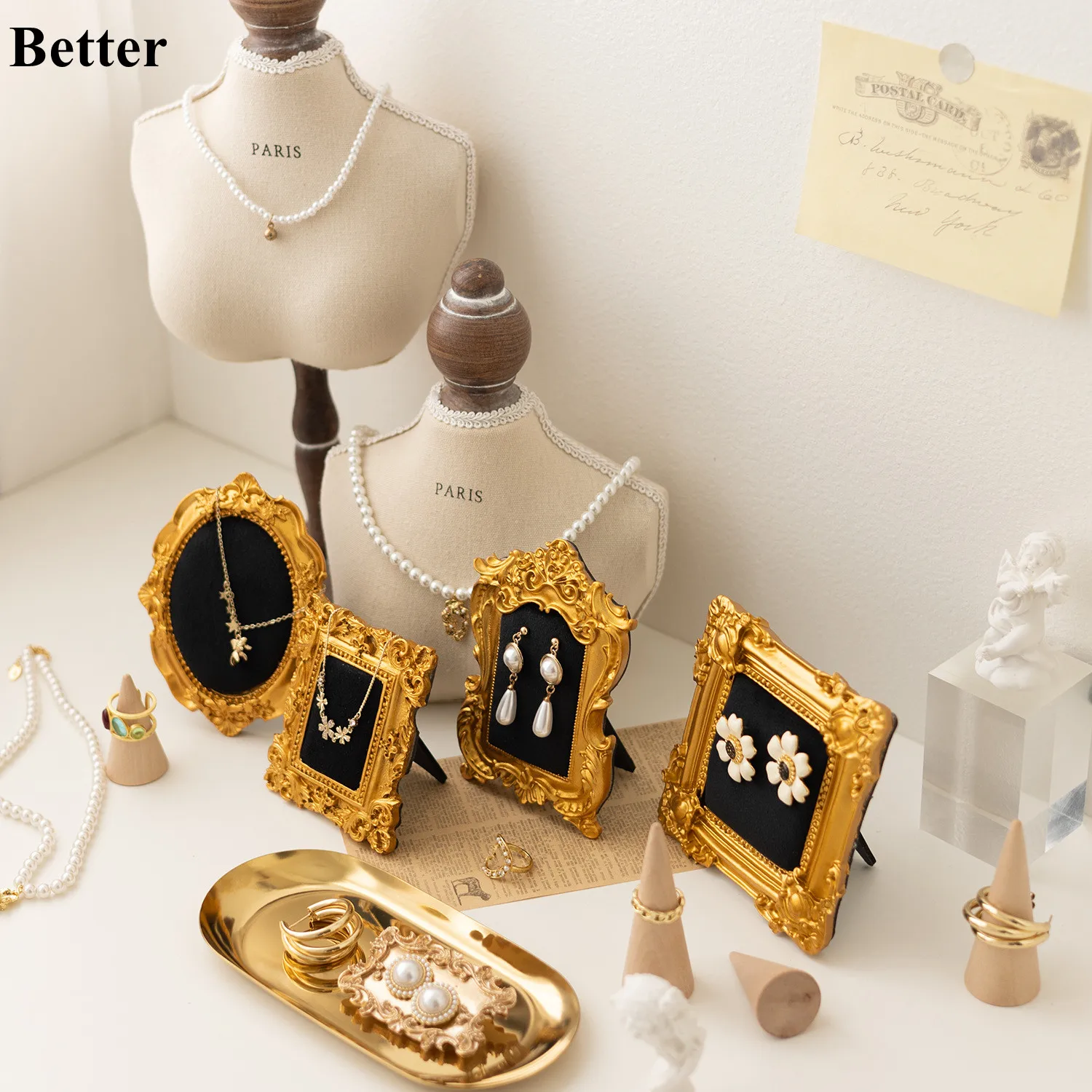 

Wooden Jewelry Display Mannequin Model Stand Shop Necklace Bracelet Bust Holder