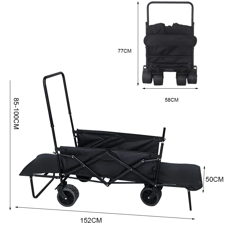 Folding Bed Cargo Cart Camping Table 3 In 1 Folding Wagon Outdoor