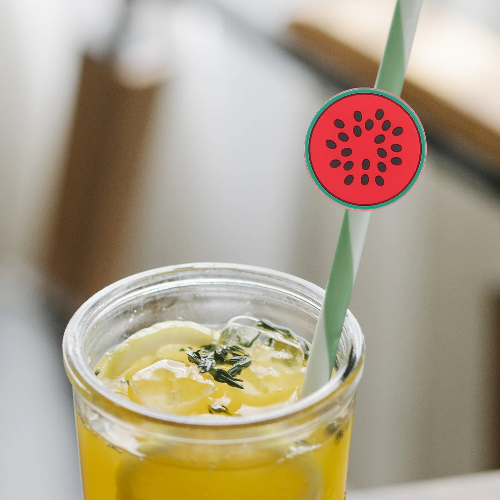 

12Pcs Reusable Drinking Straw Ornaments Fruit Flower Shaped Silicone Toppers for Home Bar Party Straw Toppers Tips Protector