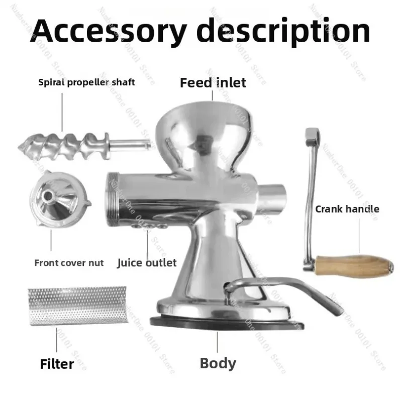 304 Stainless Steel Manual Juicer Home Hand Crank Juicer for Orange Lemon Apple Extractor Easy Clean