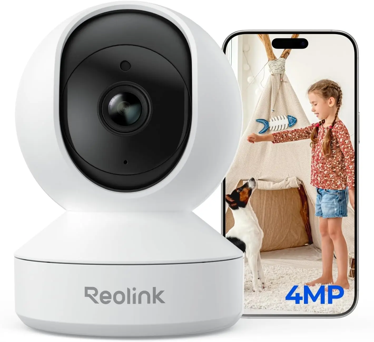 

4MP 2K Wi-Fi 6 камера видеонаблюдения для помещений, 360° ° Монитор для наблюдения за домашними животными/детями с функцией обнаружения, ночным видением и двусторонней связью