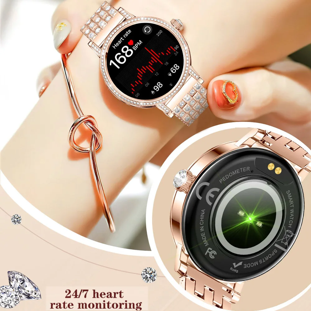 

Newest Women Smartwatch Waterproof Blue Tooth Call Sports Fitness Information Reminder Music Girl Smart Watch Health Alarm Clock