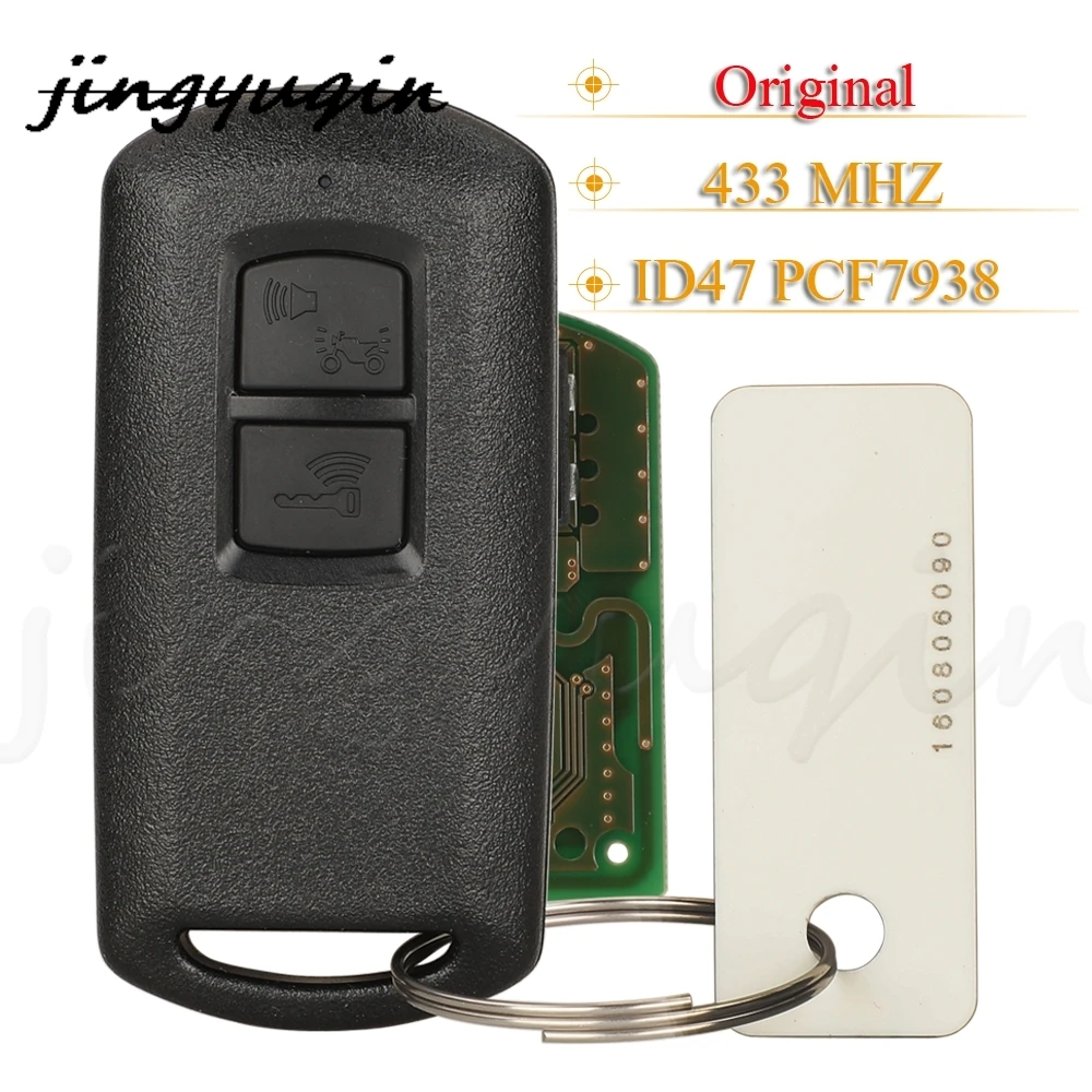 

jingyuqin 2 Buttons Original Smart Remote Car Key Fob 433MHz With ID47 PCF7938 Chip For Honda Motorbike