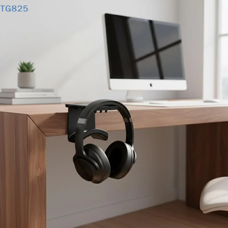 2Pcs Universal Under Desk Plastic Headphone Stand Adhensive Wall Mount Hanger Headset Rack Holder For Gaming Earphone Bracket