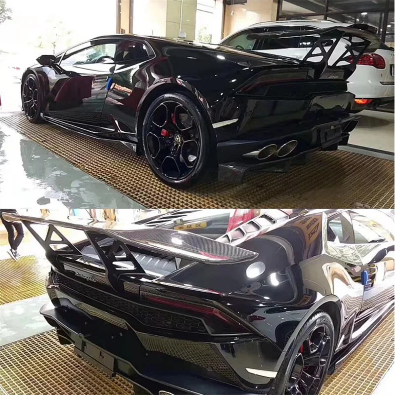 

For Lamborghini Huracan LP610 2015-2022 Real Carbon Fiber Bumper Rear Diffuser Side Skirt Spoiler Splitters Body Kit Cover