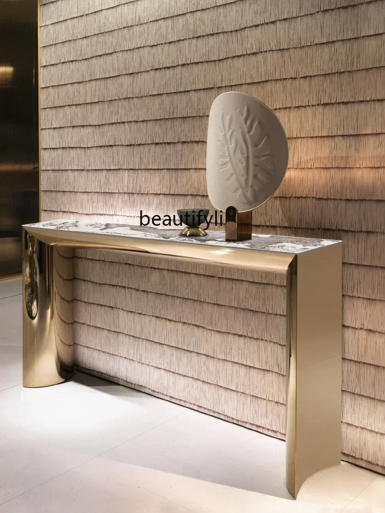 

Light luxury porch table against the wall Slate porch cabinet Decorative cabinet Designer Bright PandoraHY