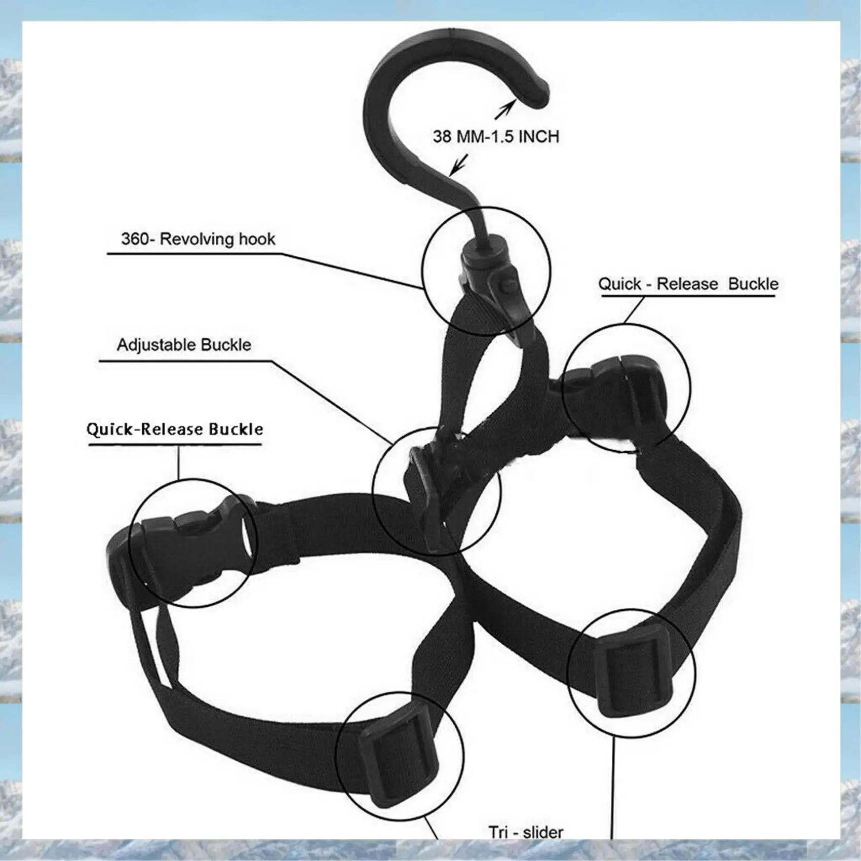 

2025 Hot Style 3PC Shoes Hook Holder Hanging Fishing Wader Boot Shoes Hanger Strap Belt For Drying Wader Rack Storage
