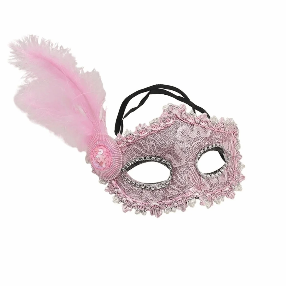 Fancy Multicolor Half-Face Mask Seductive Style Lace Feather Mask Cosplay Masquerade Halloween Festival Party Mask Ladies