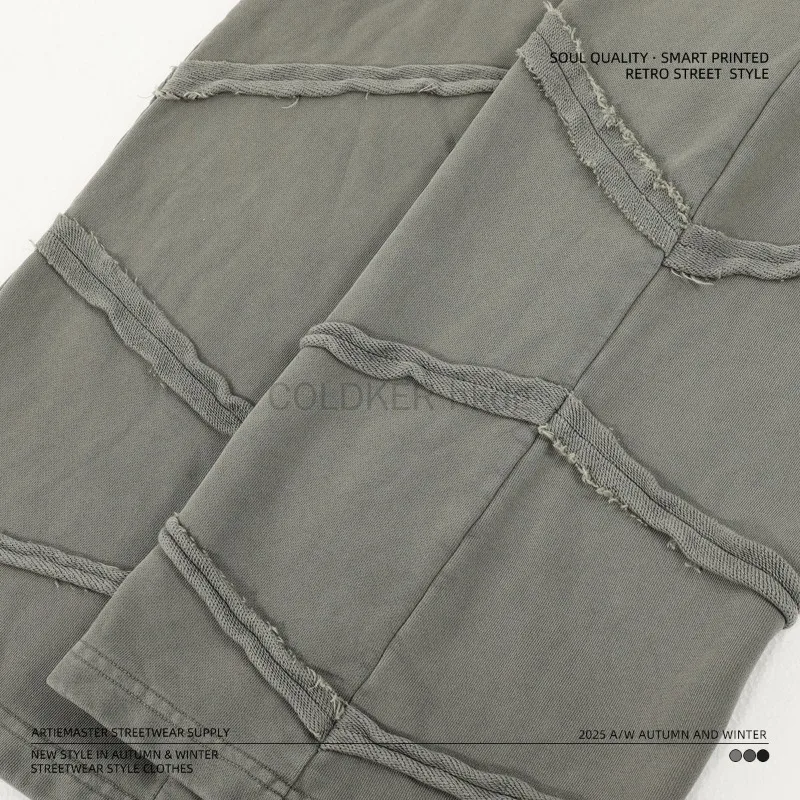للجنسين الخريف رجل سراويل تقليدية 430gsm 100% القطن تيري غسلها تلاشى بنطلون المتعثرة Sweatpants للرجال بنطلون فضفاض
