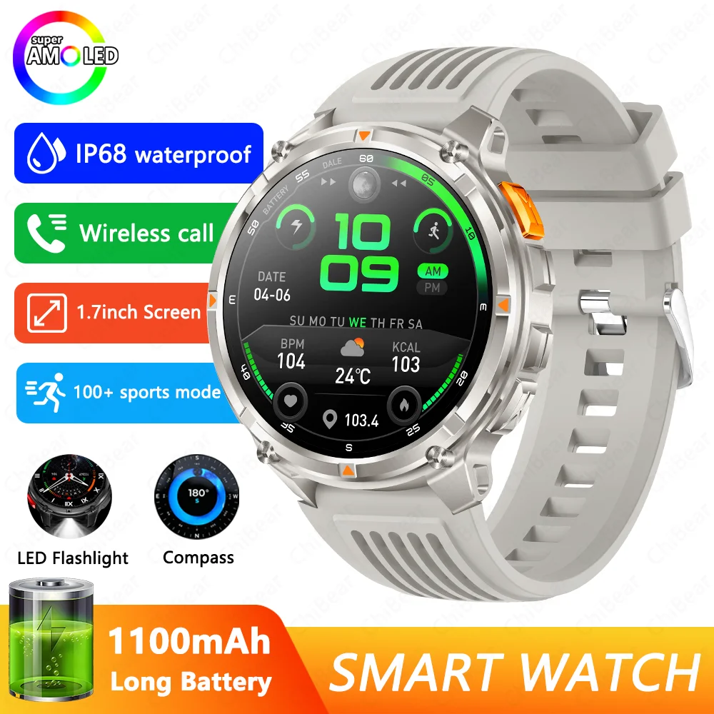 2026 Nieuwe T-Rex3 Pro 1100 mAh Batterij Smart Horloge GPS pad 5ATM Waterdichte Sport Run tracker Buiten Kompas Militaire Smartwatch