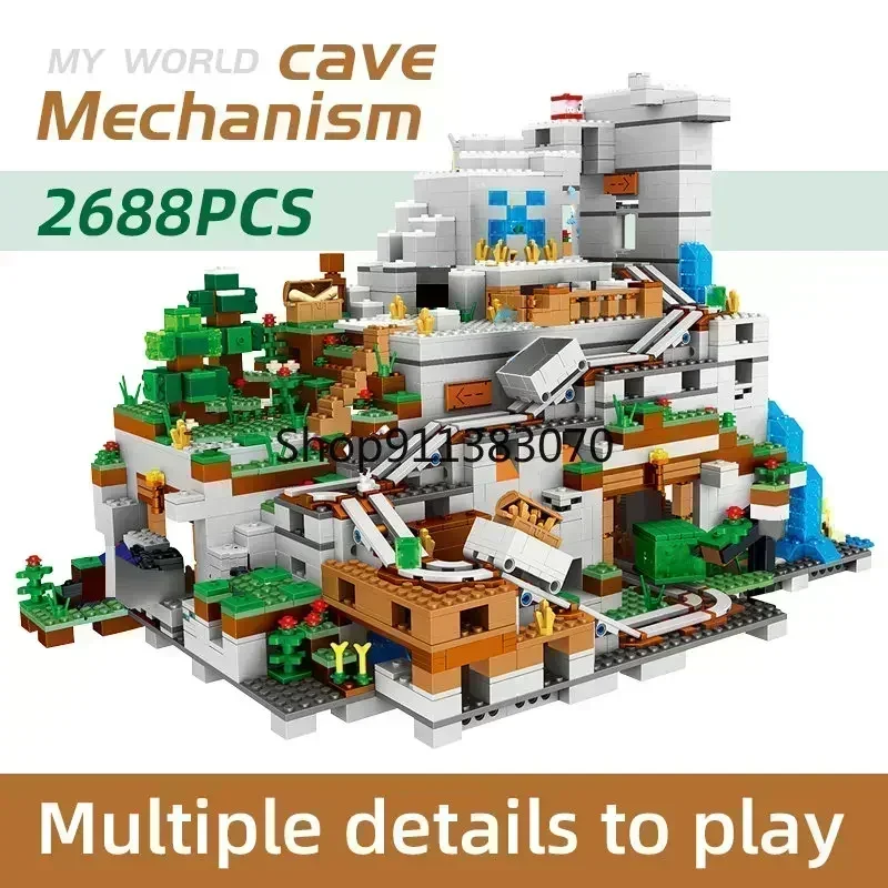 2659pcs Compatible 21137 my world the big mountain cave building block bricks Toy With 13 MINI Figures