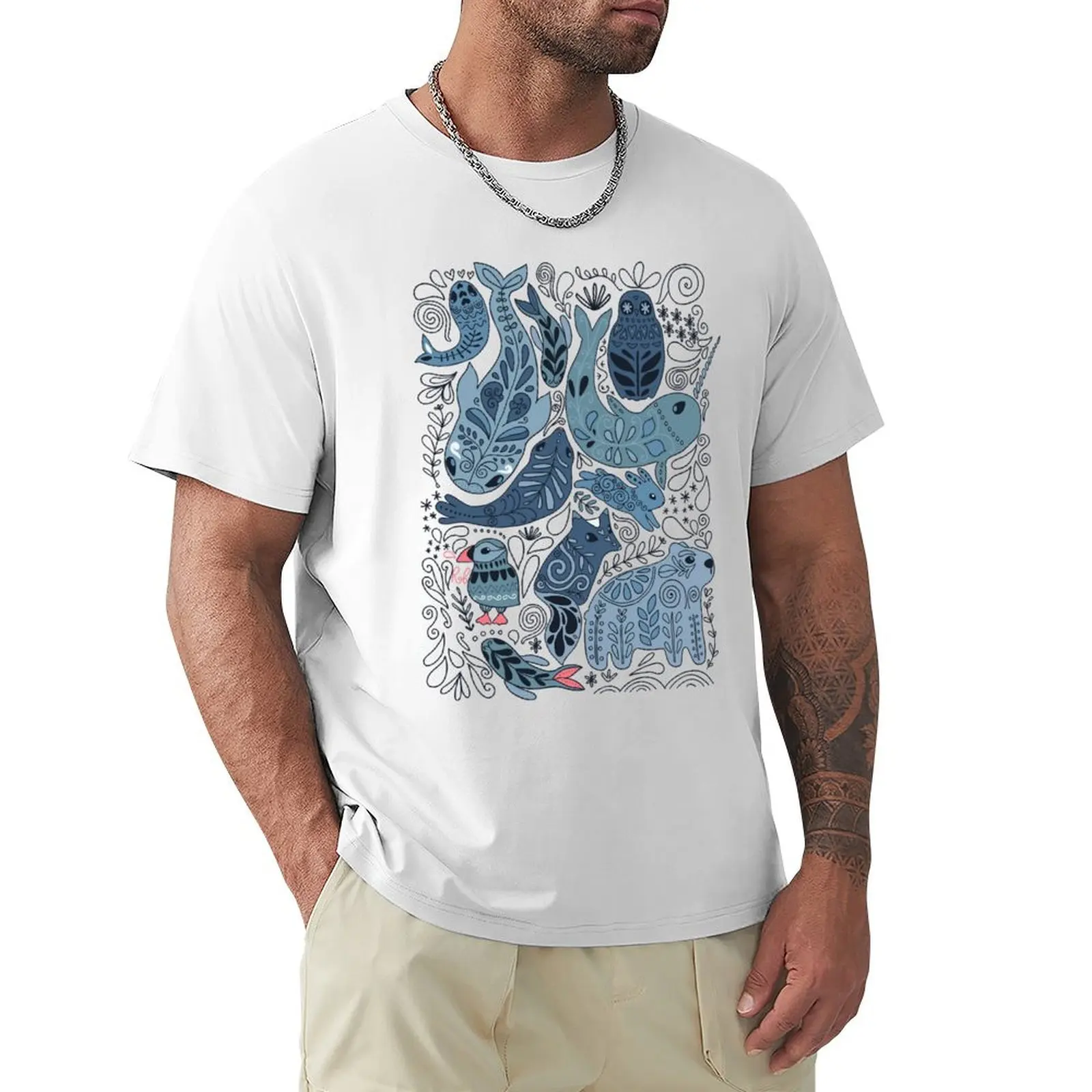 Arctic animals T-shirt summer top funnys Short sleeve tee mens funny t shirts