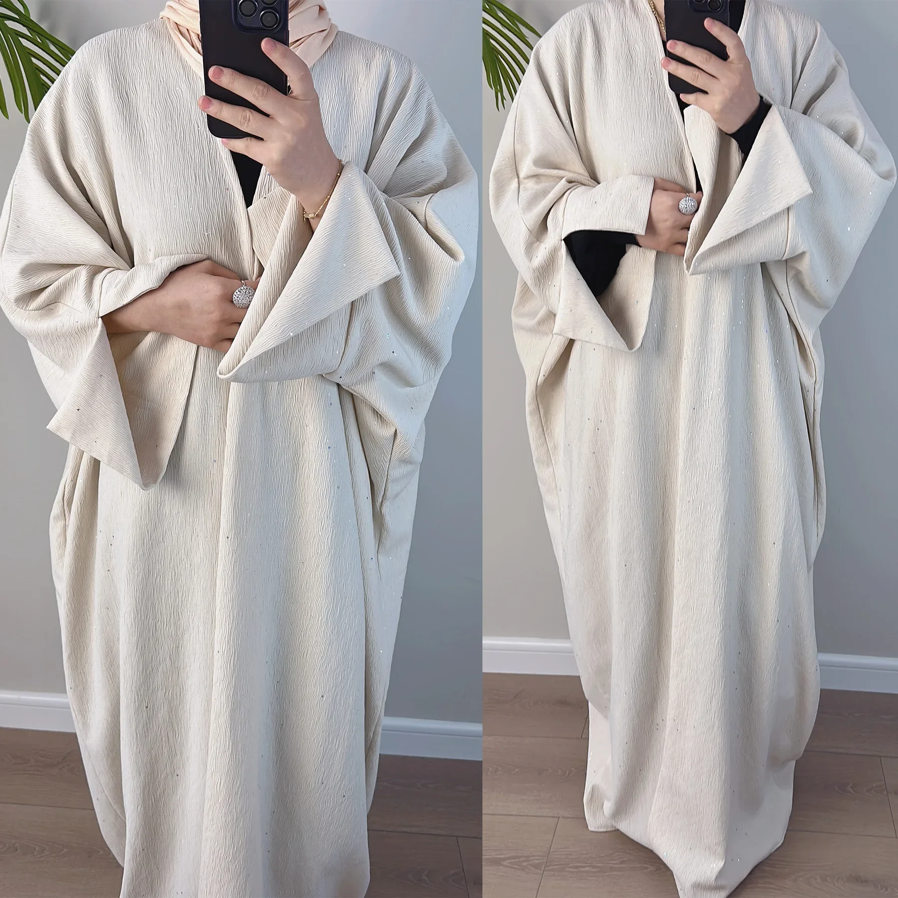 Muslim Dress Dubai Middle East Turkey Dubai Autumn Winter Elegant Thickened Cardigan Turkish Tunic Abaya Kimono