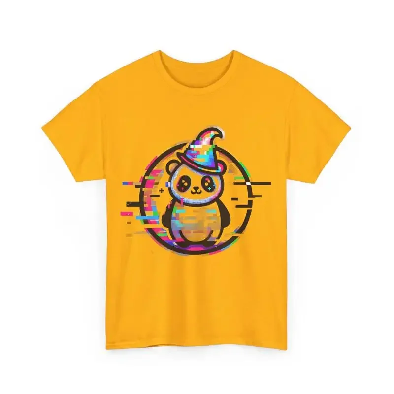 Magical Glitch Panda T Shirt Casual