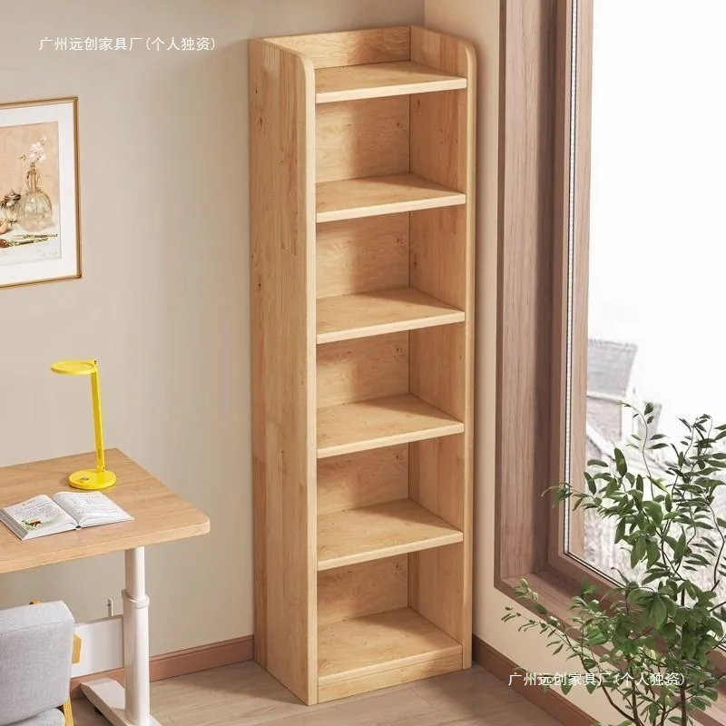 Pure solid wood bookcase household floor-to-wall shelf integrated locker student children's storage cabinet bookshelf cabinet