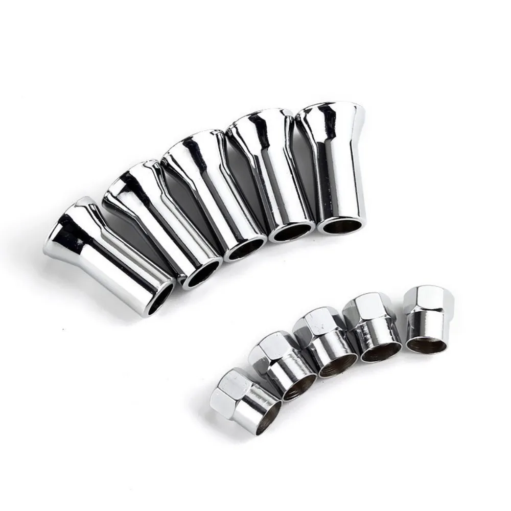 10pcs TR413/TR414 Tyre Valve Stem Auto Accessories Chrome Left Right Front Rear Wheel Tyre Valve Hex Caps