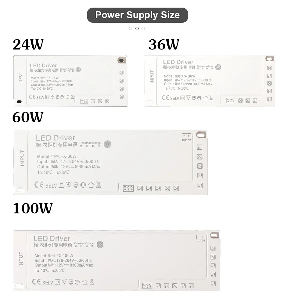 DC12V LED Lighting Transformer  LED Cabinet Light Strip Light Transformer Dupont Port LED Strip Driver DIY Home Cabinet Closet