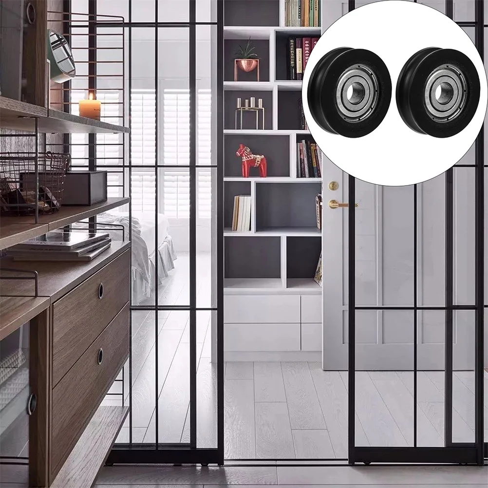 

4Pcs Durable Nylon Pulley Wheels Sliding Door Window Tracks Smooth Silent Operation for Wardrobe Cupboard Closet
