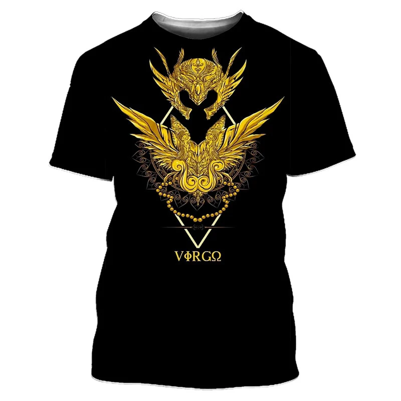 T-shirts imprimés 3D Saint Seiya Anime pour l'été, hommes et femmes, mode décontractée, t-shirt à manches courtes surdimensionné, t-shirts pour hommes, vêtements pour hommes