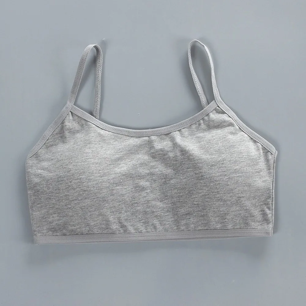 Cotton Teenage Girls Bras Casual Breathable Padded Vests Underwear Elastic Kids Sports Training Bra for Teeange Toddler Girls