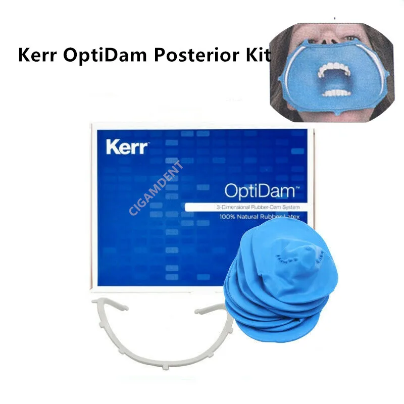 Kerr OptiDam 3D Dental Rubber Dam Sheet Frame Natural Latex Anterior Endodontic Instruments