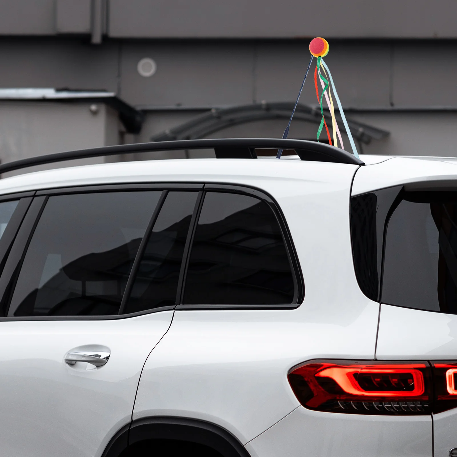 

Unique Car Antenna Toppers Rainbow Ball Ribbon Decor Auto External Accessory Eyecatching Car Antenna Decoration