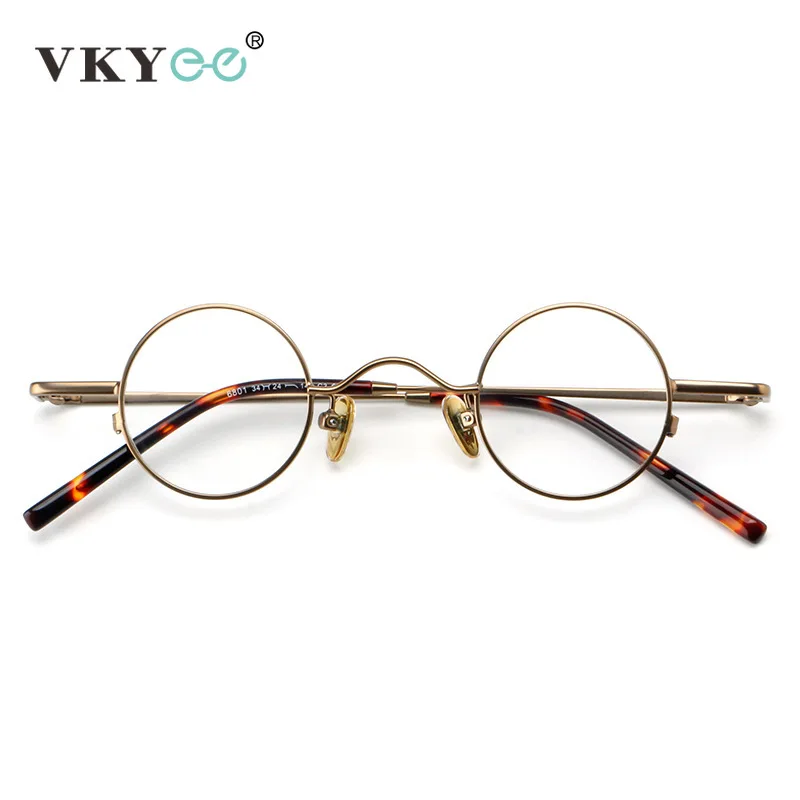 

VICKY Retro Round Geometric Small Frame Simple Design Men Women Anti Blue Light Glasses Customizable Prescription F6801