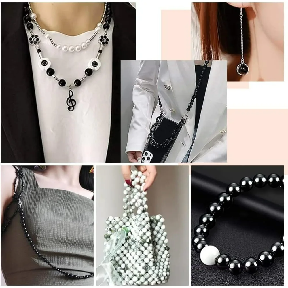 300 قطعة 8 مللي متر الخرز الزجاجي الأسود 15 لون خرز سوار الرخام فضفاض الخرز فرقعة الخبز رسمت حبة الفواصل للرجال صنع عدة #6