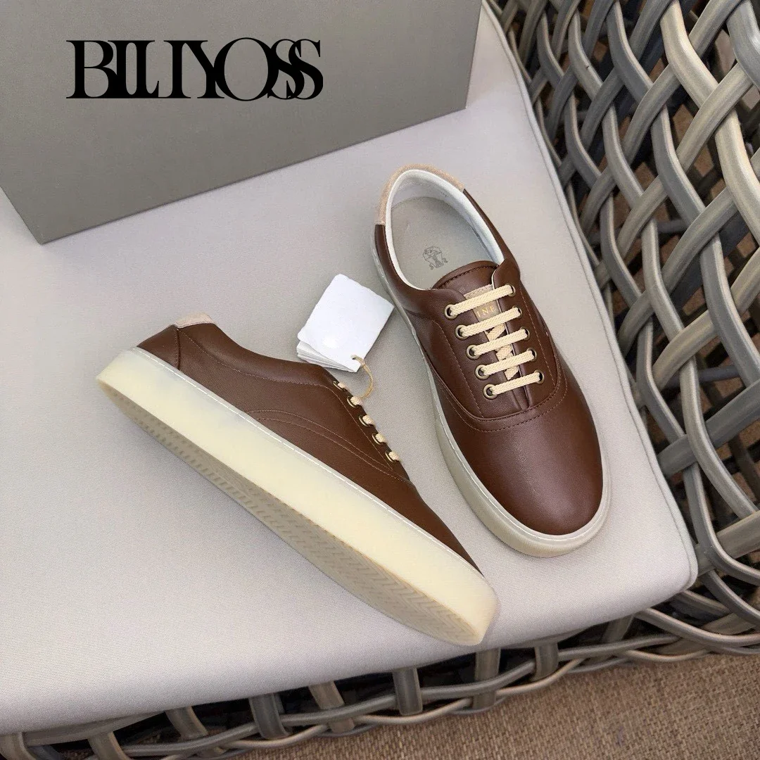 BLLIYOSS Men Casual Sports Shoes 2024 New Soft Frosted Cowhide Upper High Quality European Old Money  Comfort Rubber sole