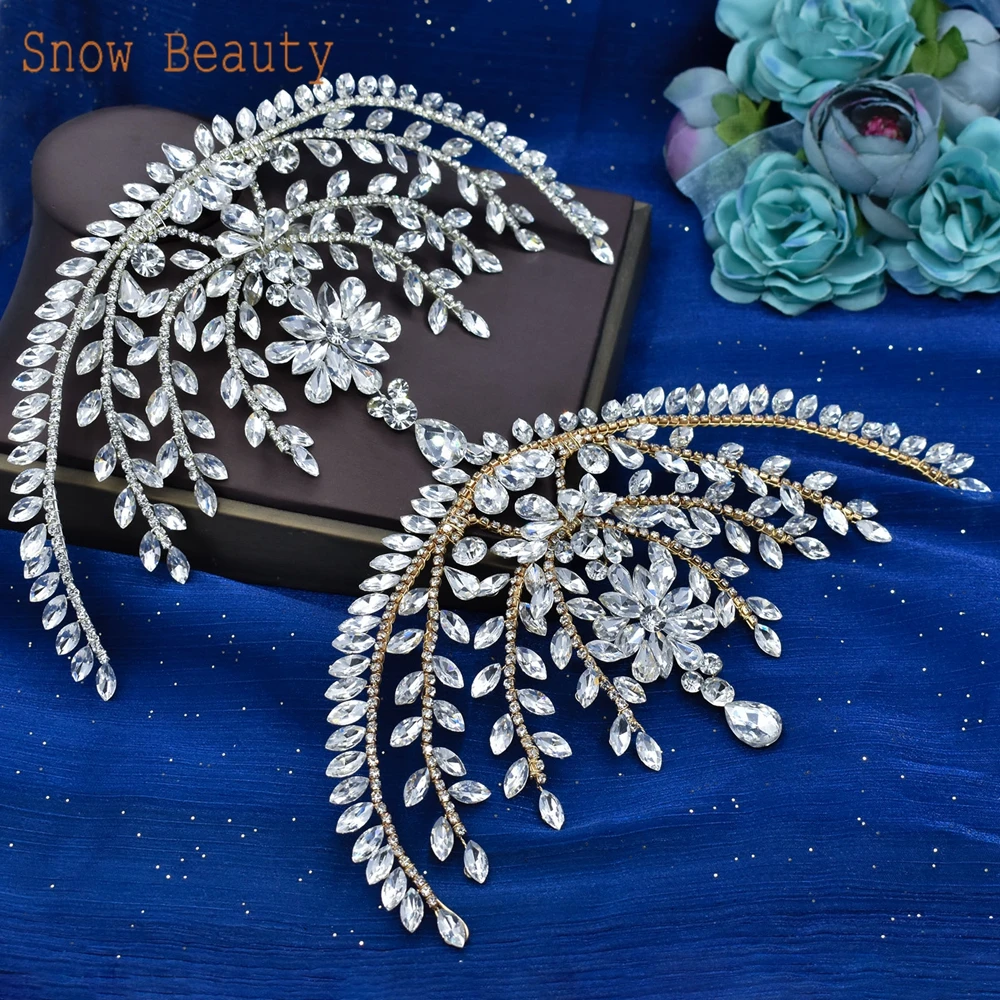 DZ009 Lusury Forehead Headband Wedding Tiara Bride Crown Bridal Headpieces for Decoration Rhinestone  Hair Jewelry for Women