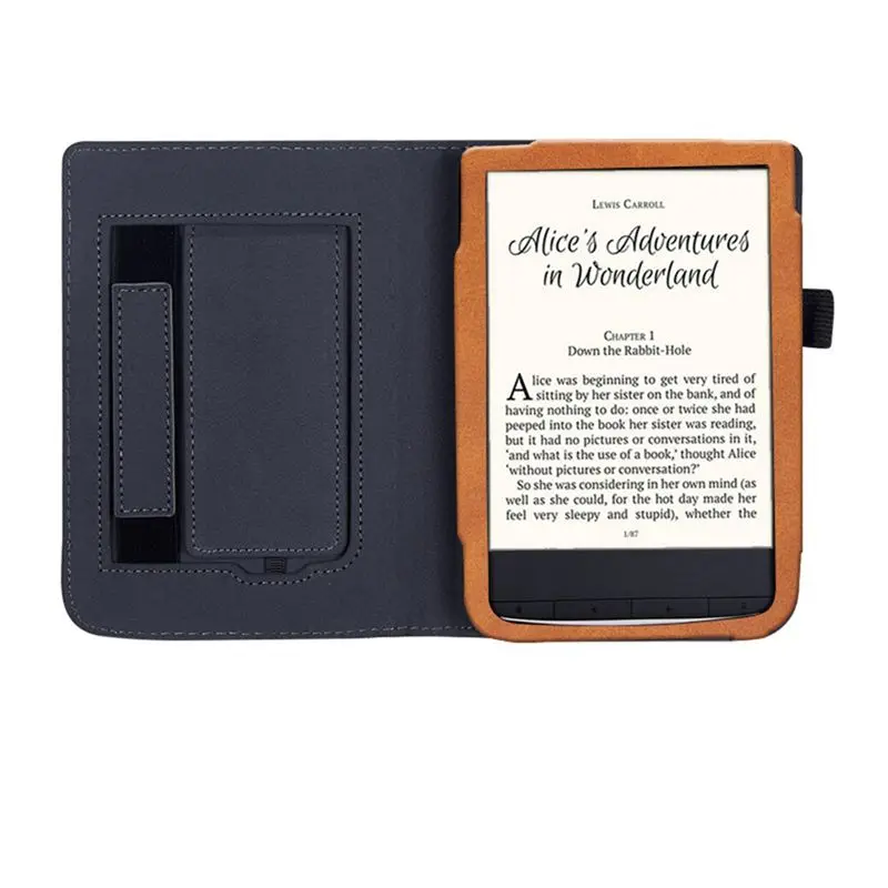 For Pocketbook Touch HD 3 E-Reader Stand Cover Flip PU Case With Hand Holder