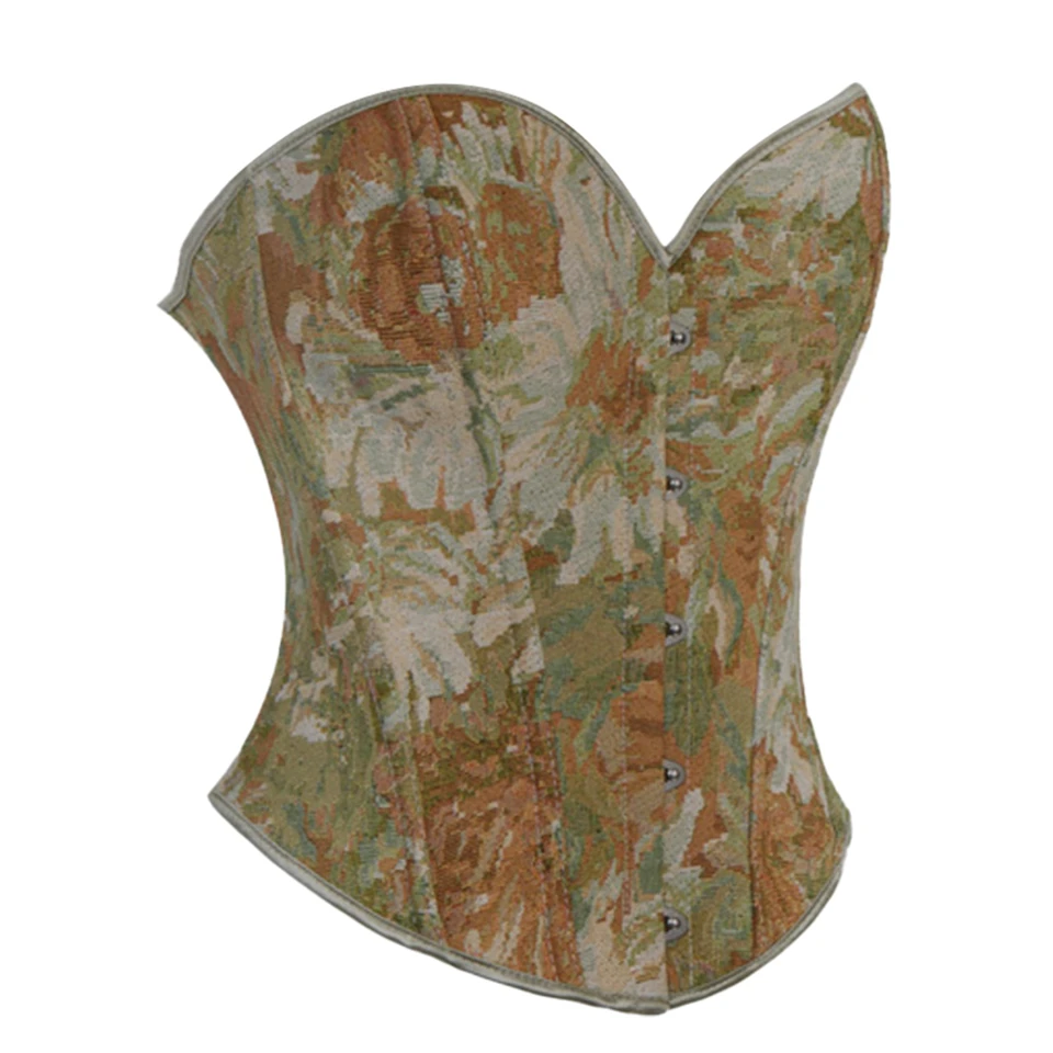 Becirzet Vintage Korsett Taillenformer Shapewear Mehrfarbige Blumen Bustier Top Schnürung Schlankmachende Damenbekleidung – Detail 40