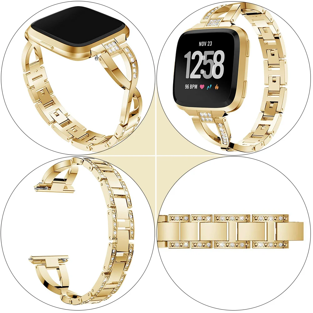 

1Pcs Stainless Steel Watch Band Adjustable Diamond Strap for Fashionable Smartwatch Wristband Diamond Watchband