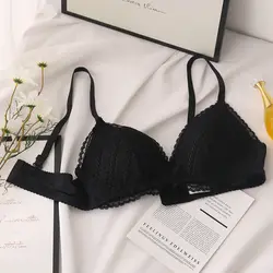 Female Bra Wire Free Push Up Bra 3/4Cup Sexy Lace Bras For Women Bralette Top Seamless Wireless Gather Brassiere Plus Size