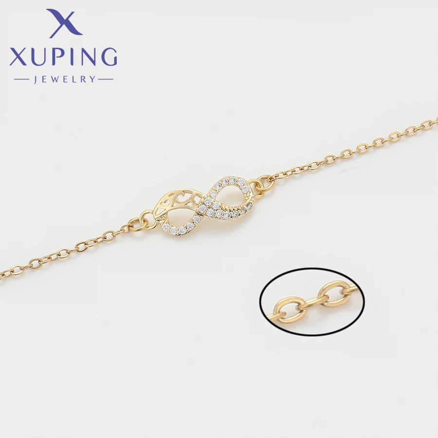 Xuping Jewelry New Arrival Fashion Style Copper Alloy Fashion Hand Bracelet for Women with Light Gold Color X000892852