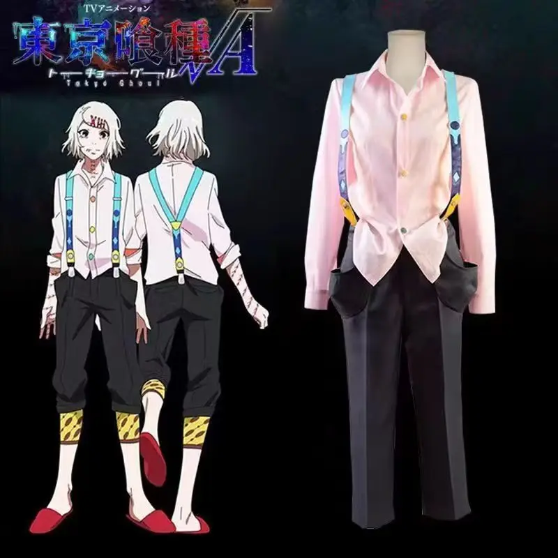 

Dark Fantasy Ghoul Cosplay Full Set - White-Haired Character Wig & Shoes