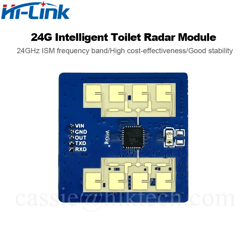 Sensor inteligente do reconhecimento do gesto do toalete, interruptor automático da presença humana, módulo do radar do Mmwave, HLK-LD2411, 24G, HLK-LD2411