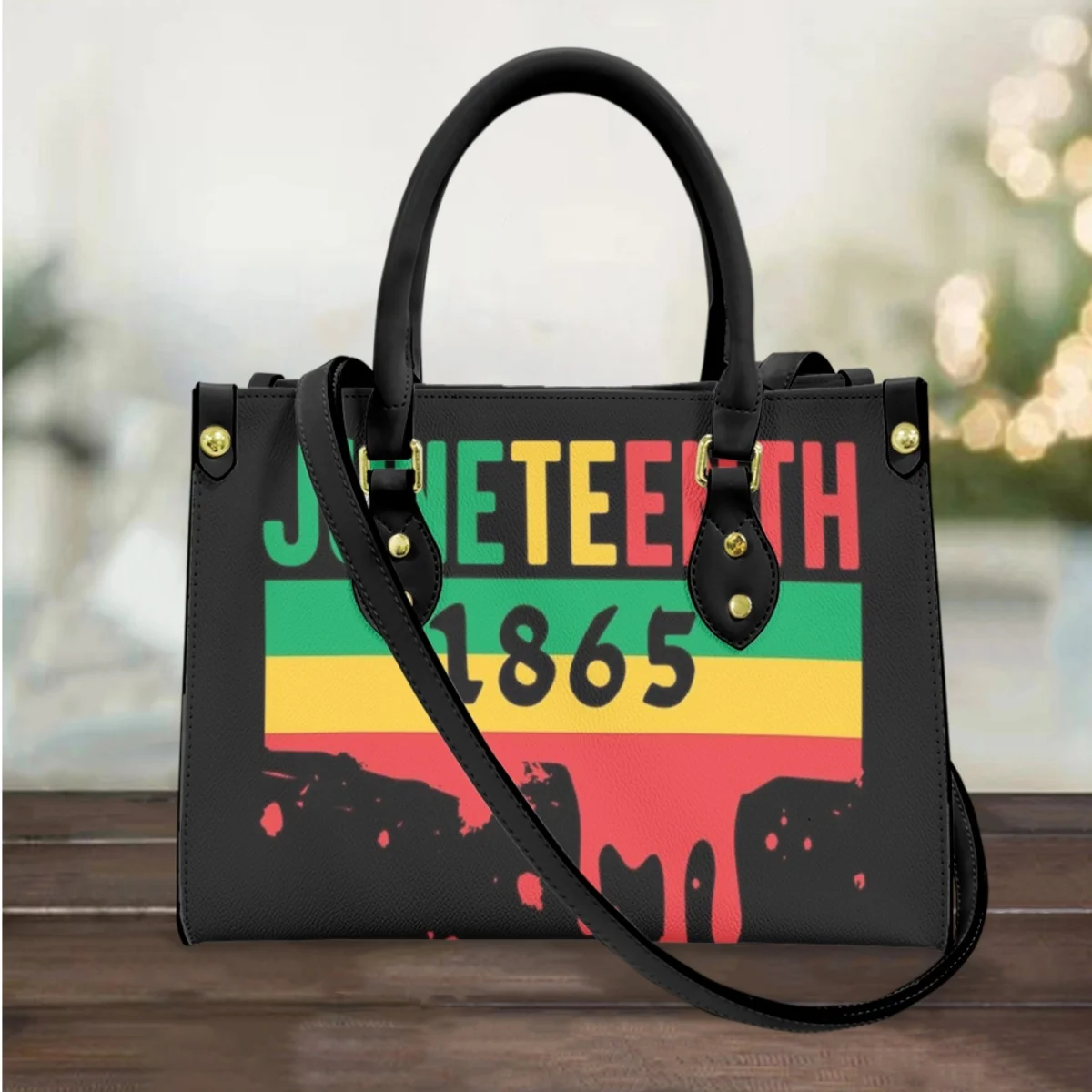 

FORUDESIGNS Ladies Messenger Bag Leather Totes Retro Fashion HandBags Black History Month Juneteenth 1865 Female Handbags