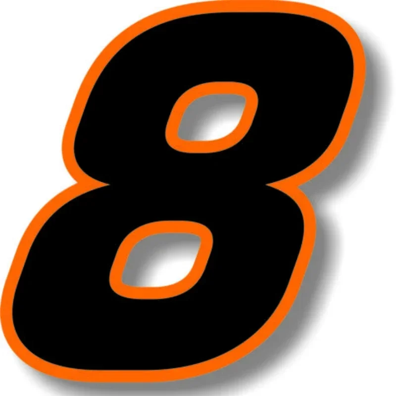 Hot SellFor Car Custom Race Number Square Font Black with Orange Border Sticker PVC Waterproof Self-adhesive Cars Decal