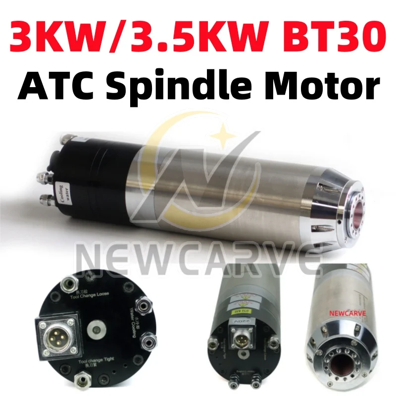 3KW 3.5KW BT30 ATC Spindle Motor CNC Automatic Tool Change Spindle Water Cooling Motor 220V 380V For CNC Engraving Milling Metal