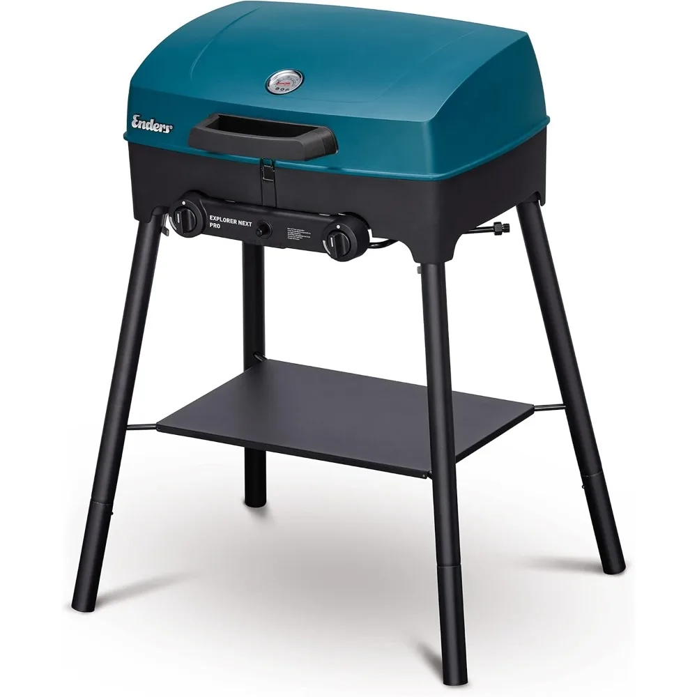 Camping-Gasgrill EXPLORER NEXT PRO, Aluguss-Deck, Grill-Thermometer, Grill-, Kochen-, Backfunktion