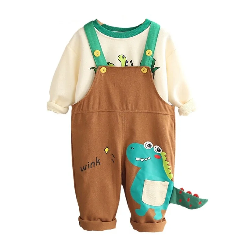 

Spring Autumn Baby Clothes Kids Girls Clothing Children Boys Casual T-Shirt Overalls 2Pcs/Sets Toddler Costume Infant Tracksuits