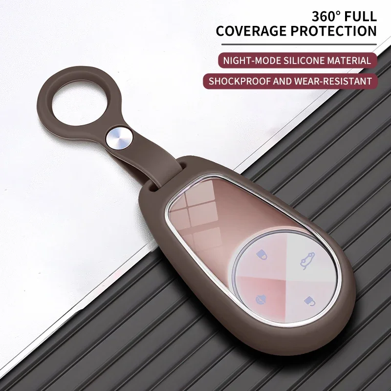 Liquid Silicone Car Remote Key Case Cover For NIO Weilai ES6 ES8 EC6 ET7 ET5 ES7 EC7 Car Key Fob Shell Holder Garnish Accessory