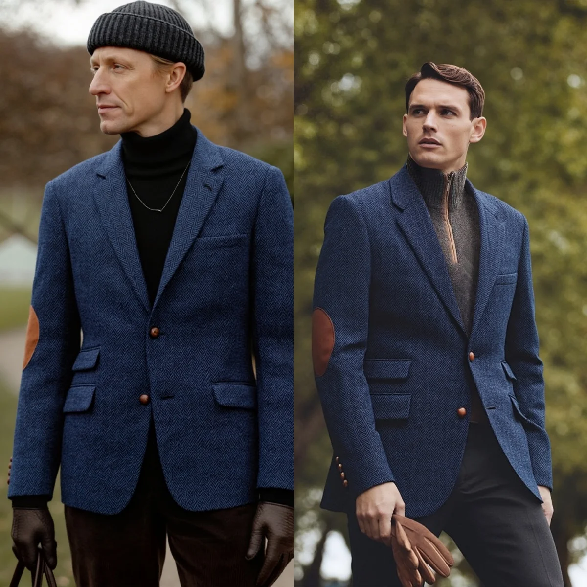 

Vintage Men Suit Single Breasted Herringbone Short Man Tailcoat Notched Lapel Business Blazers Overcoat High Quality Customized