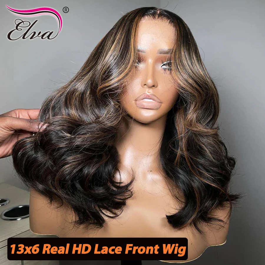 250% Highlight HD Glueless Wig Human Hair Ready To Wear 13x6 HD Frontal Wig Pre Plucked Loose Wave 6x6 HD Lace Closure Wig Remy