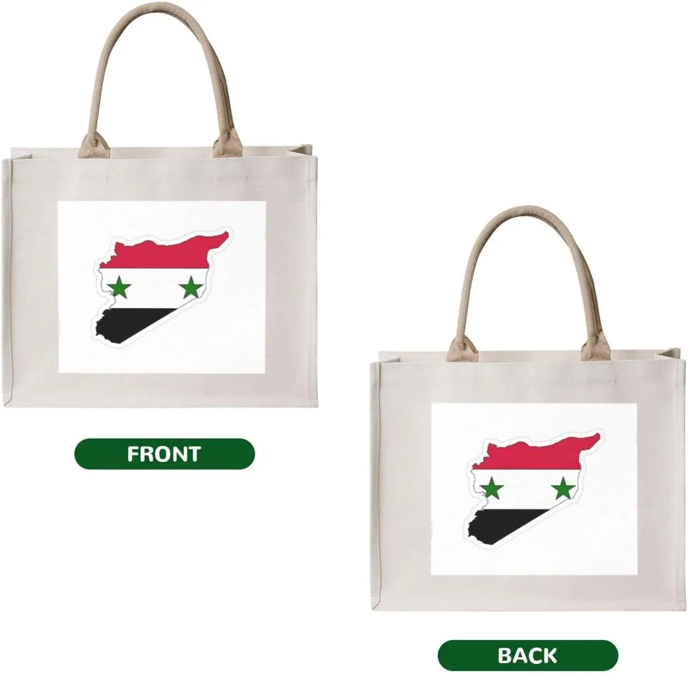 Bolsa tote de transporte de lona com mapa da bandeira siria, bolsa de presente personalizada, sacola feminina para ioga, trabalho,